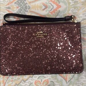 Coach Glitter Wristlet in Sparkling Burgundy